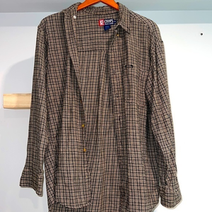 Chaps brown and‎ black flannel button down